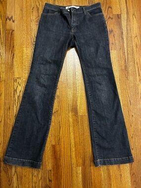 GAP Long and Lean Straight Jeans - Dark Blue with Contrast Stitching